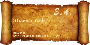 Sloboda Azár névjegykártya